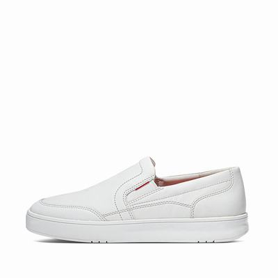 Fitflop Men's RALLY X Leather Slip-On Sneakers - White, JM4390865
